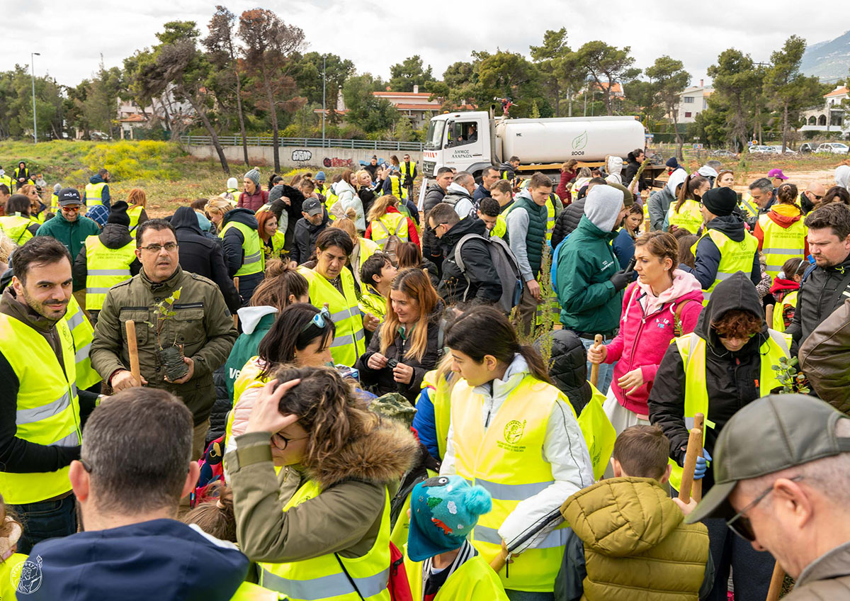 Δενδροφύτευση Ε.Ε.Α. στην πληγείσα από τις πυρκαγιές Βαρυμπόμπη